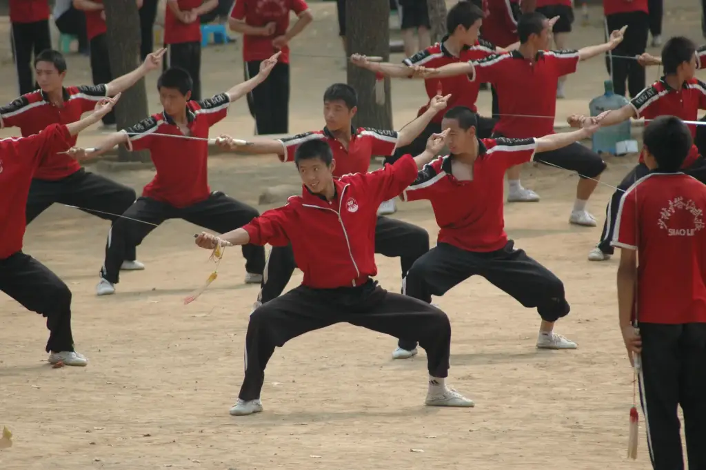 Schüler im Shaolin-Kloster beim Training