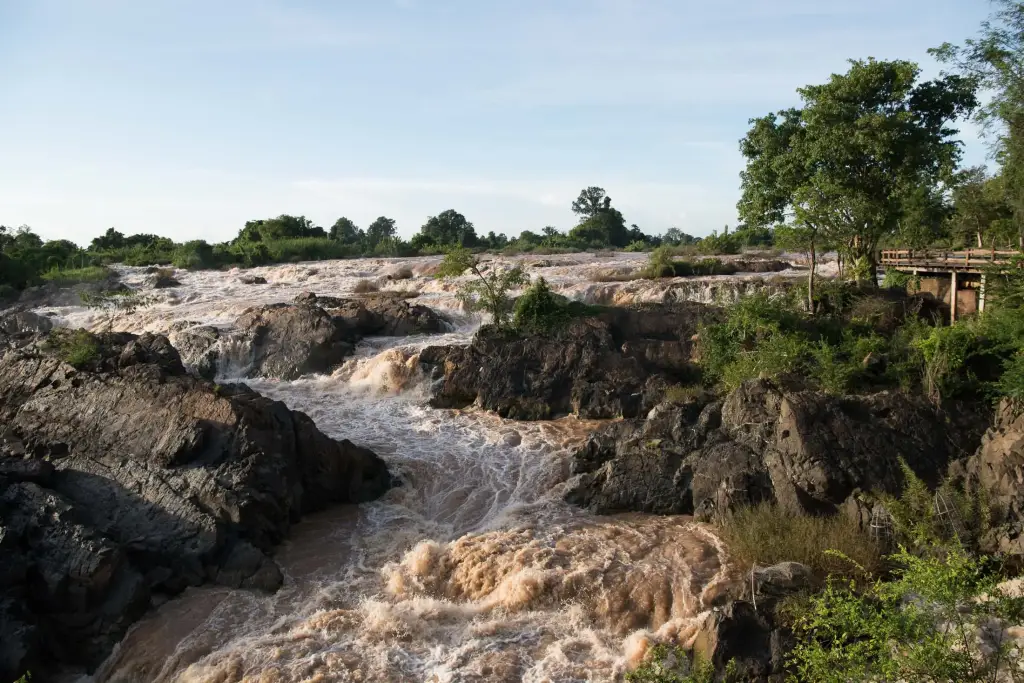 Don Khone Wasserfall, Mekong Fluss