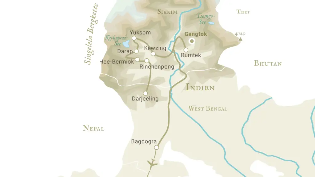 Reiseroute Sikkim – Königreich im Himalaya