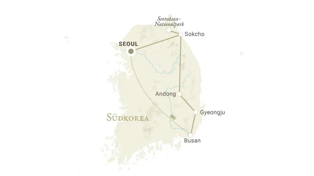 Reiseroute Begegnung mit Korea