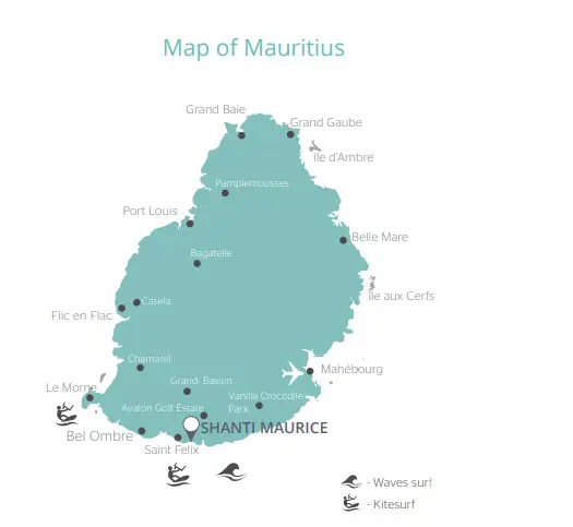 Die Lage des Hotels in Mauritius