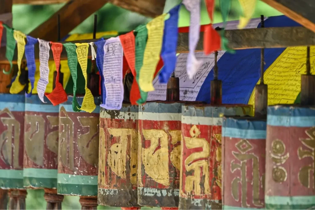 In acht bunt geschmückten Tempeln werden der Guru (auch Guru Rinpoche genannt) und verschiedene Reinkarnationen sowie im obersten Tempel auch eine grosse Buddha-Statue verehrt