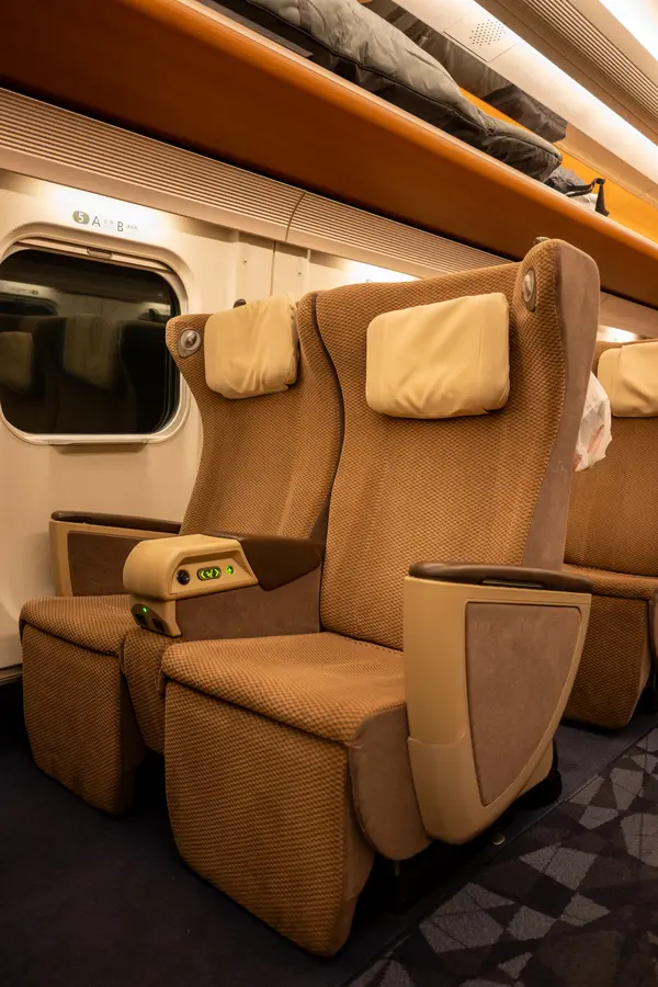 Bequeme Sitze im Shinkansen