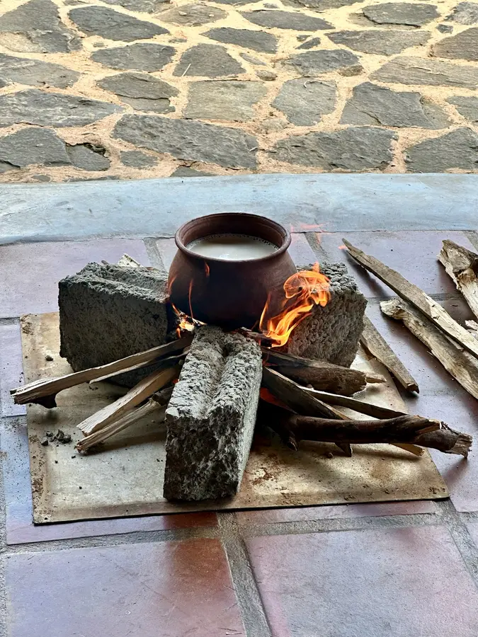 das erste Mahl des Jahres: Milchreis
