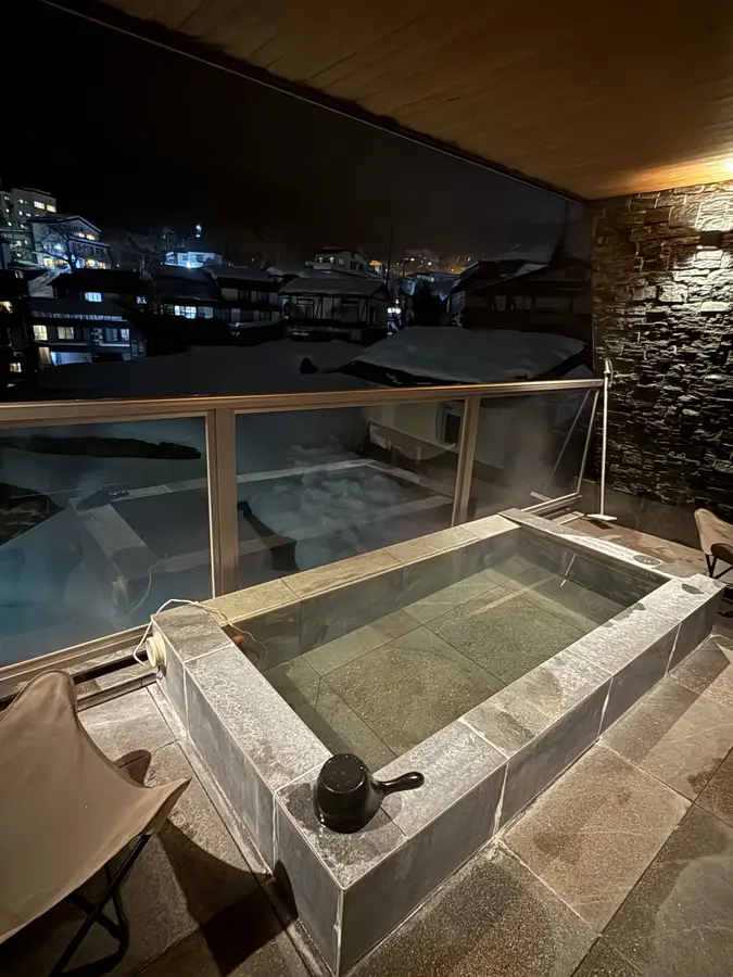 Abends Entspannung im Onsen