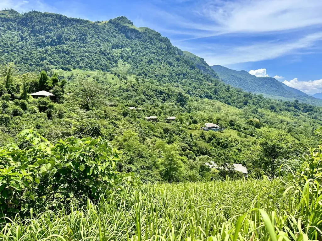 Könnt ihr das Resort mit seinen Zimmern, Restaurant und Pool entdecken?