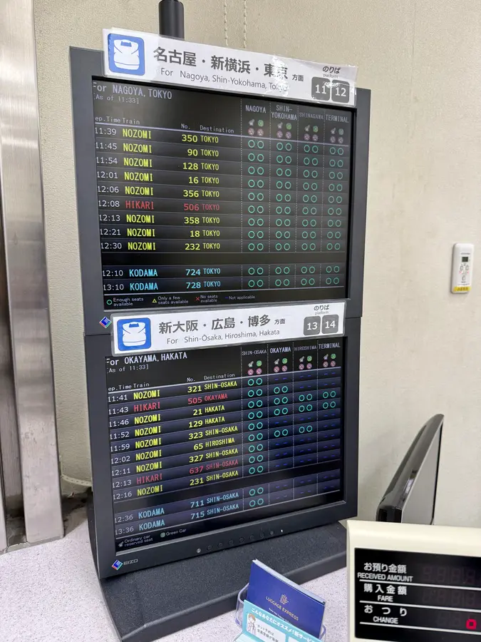 Der Shinkansen fährt alle paar Minuten nach Tokyo