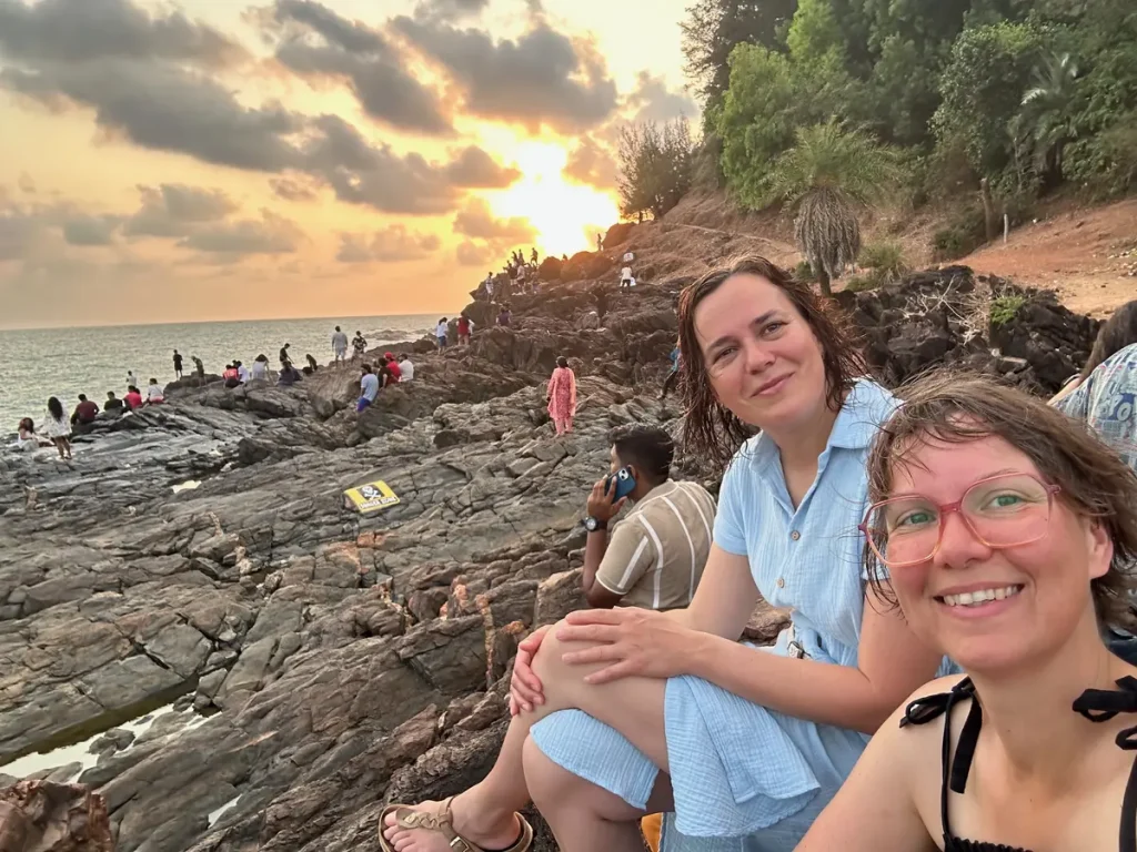 Sonnenuntergang an der Om-Beach